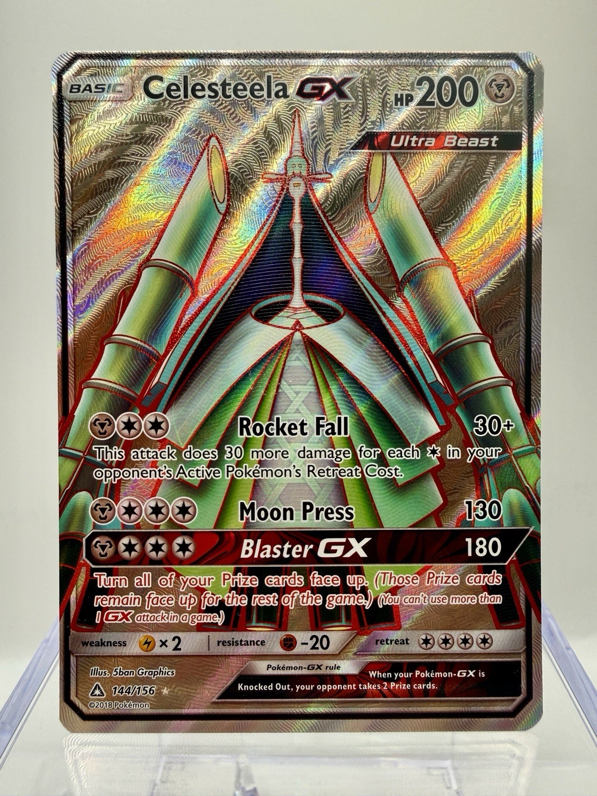 Celesteela GX (Full Art) 144/156 SM Ultra Prism Holo Ultra Rare Pokemon TCG