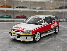 MOTORHELIX 1/18 Honda Civic Type R EK9 Motul White Red Diecast Car Model