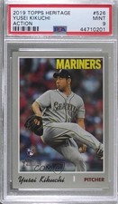 2019 Topps Heritage High Number Action Variation Yusei Kikuchi PSA 9 MINT 1c7