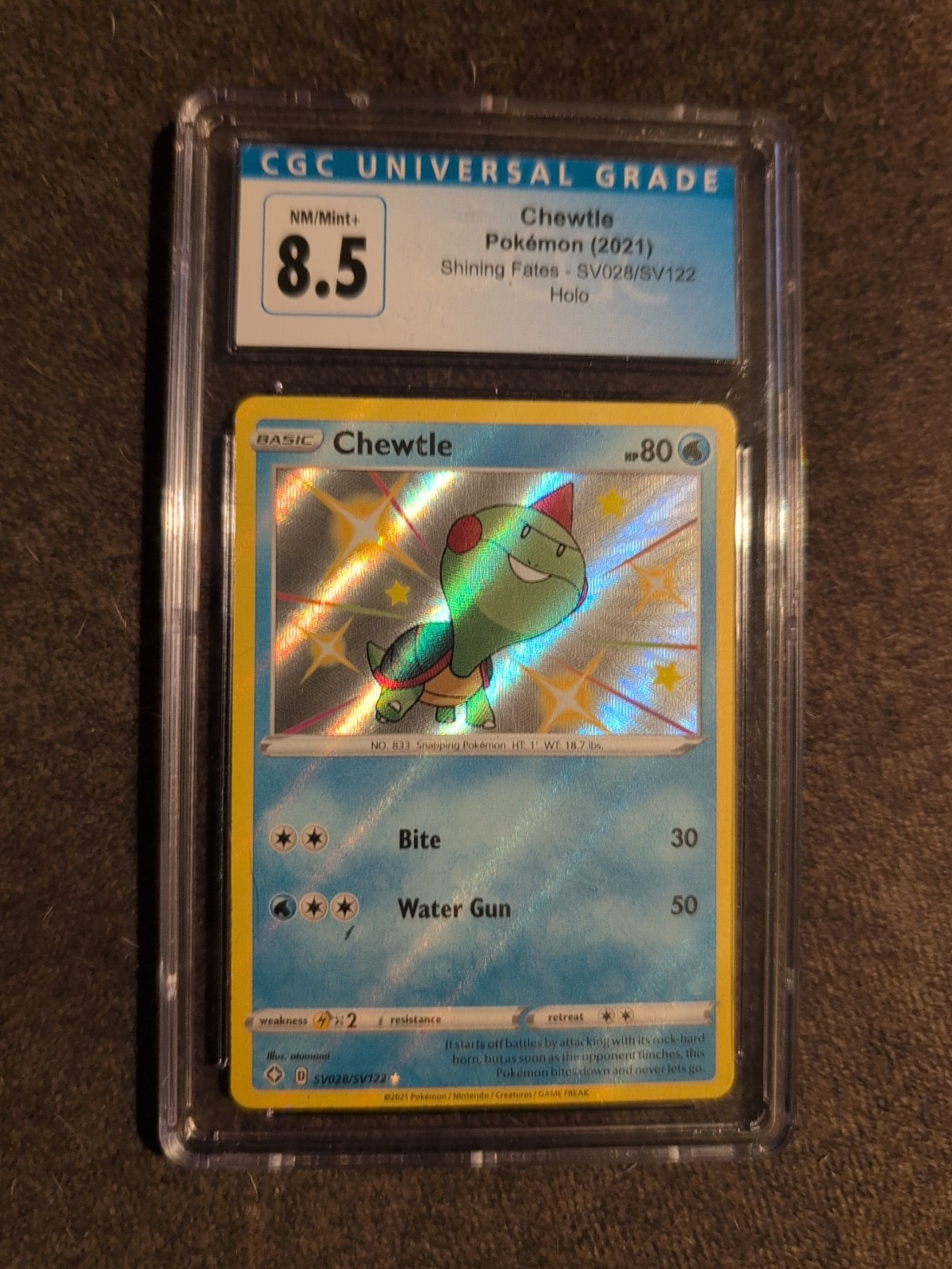 Pokemon cGC Graded 8.5 Chewtle