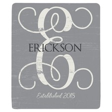 Weathered Initial Plush Blanket 154632