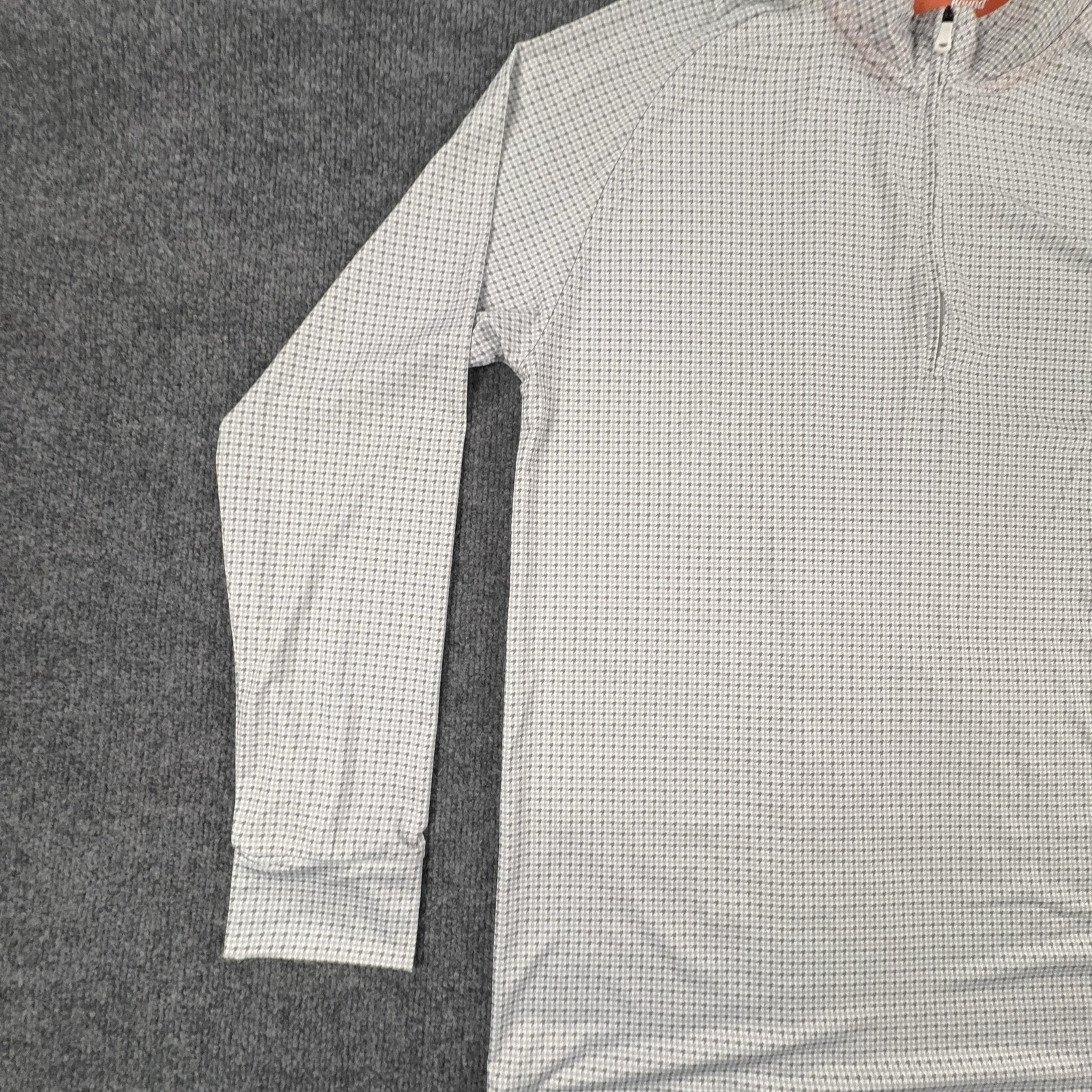 Birdie Bound Pullover Shirt Mens Medium Gray Houndstooth Quarter Zip Golf