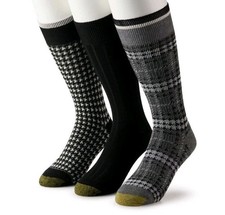 GoldToe Lifestyle Men's 3-Pair Gentleman Plaid Crew Socks Shoe Size 6-12.5