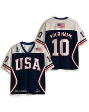 Custom USA Soccer Jersey Personalized Name Number Patriotic Football Fan Shirt