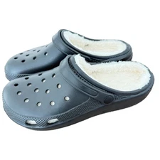 Women and Men Fur Lined Clogs Warm Slippers Slip on Mules with Plush Faux shoes