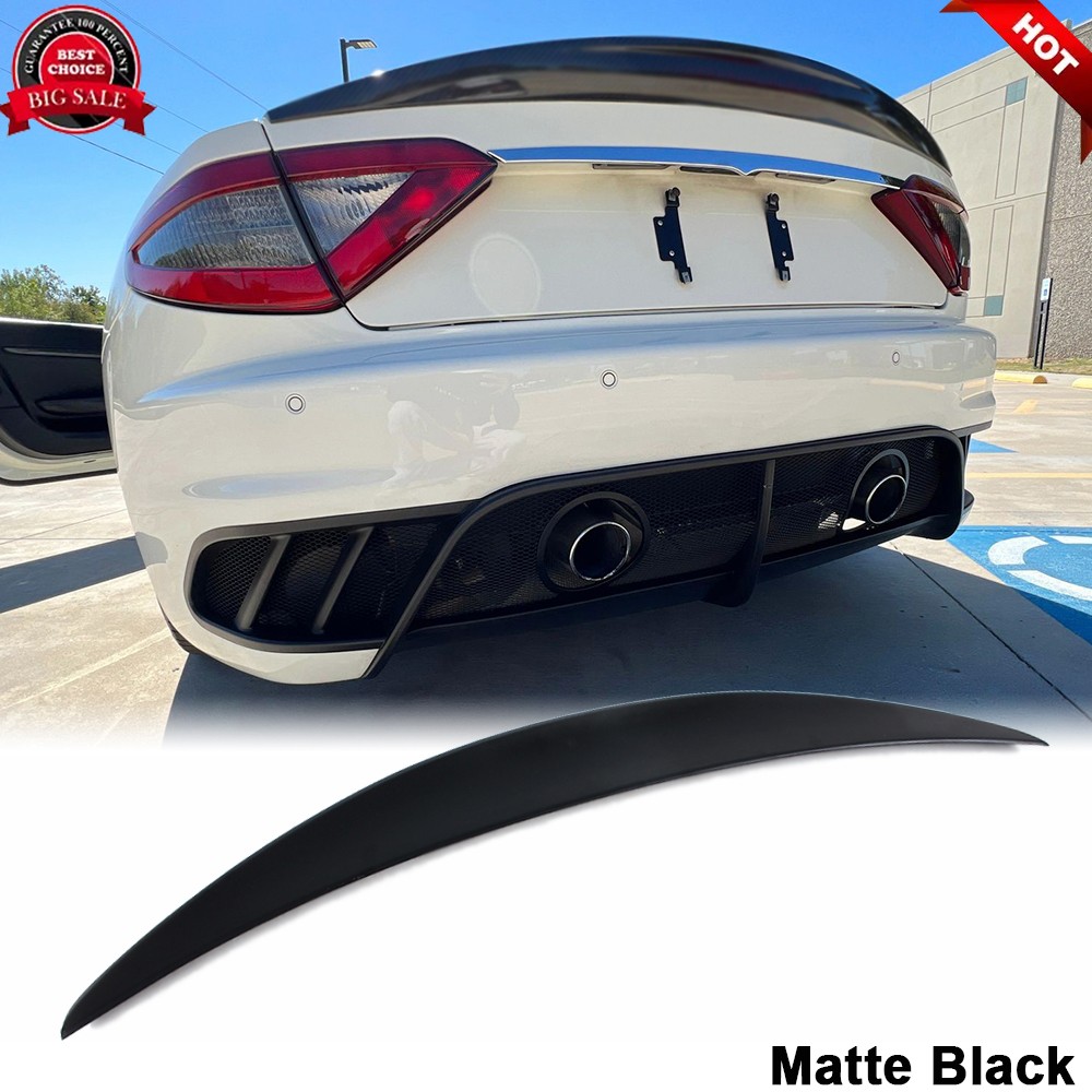 Matte Black Rear Trunk Spoiler Wing For Maserati GranTurismo Convertible 2012-14