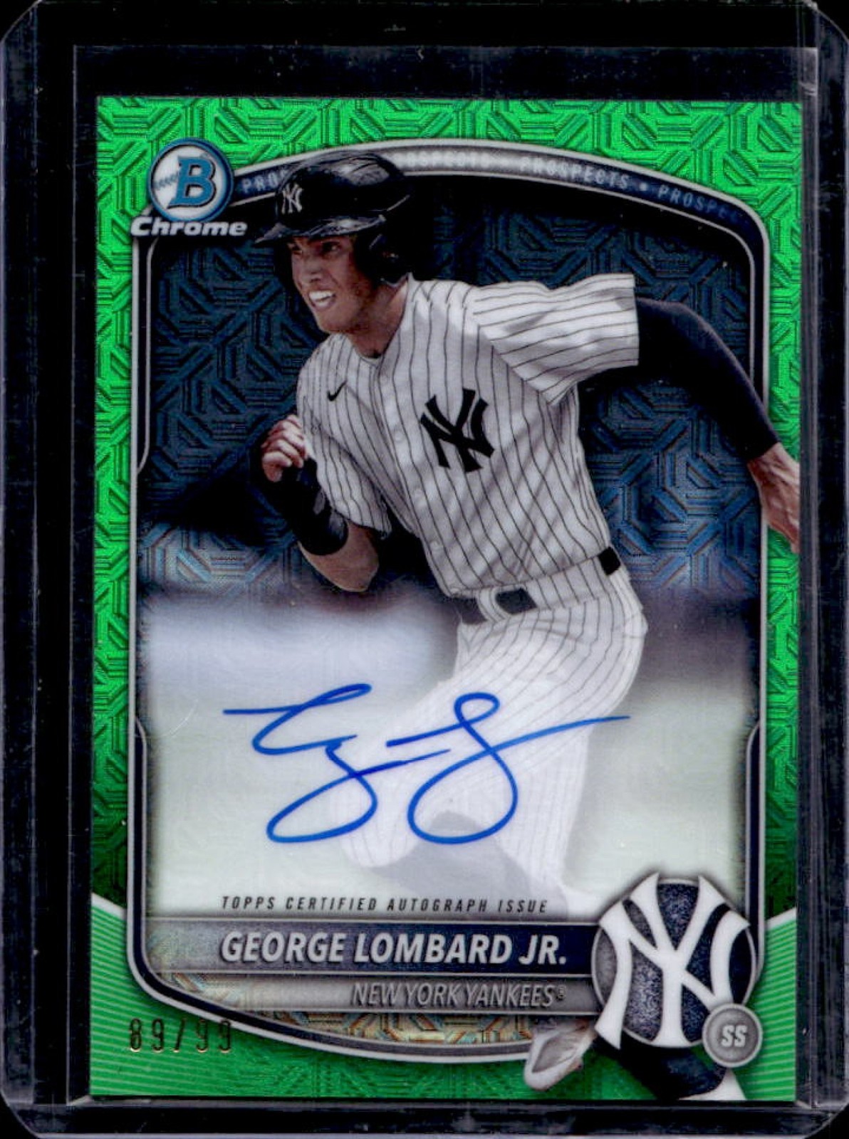 2025 Bowman George Lombard Jr. Chrome Auto Mega Box Green Refractor #/99