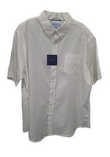 Croft  Barrow Classic Fit Dress Shirt White Easy Care Short Sleeve Size XL New