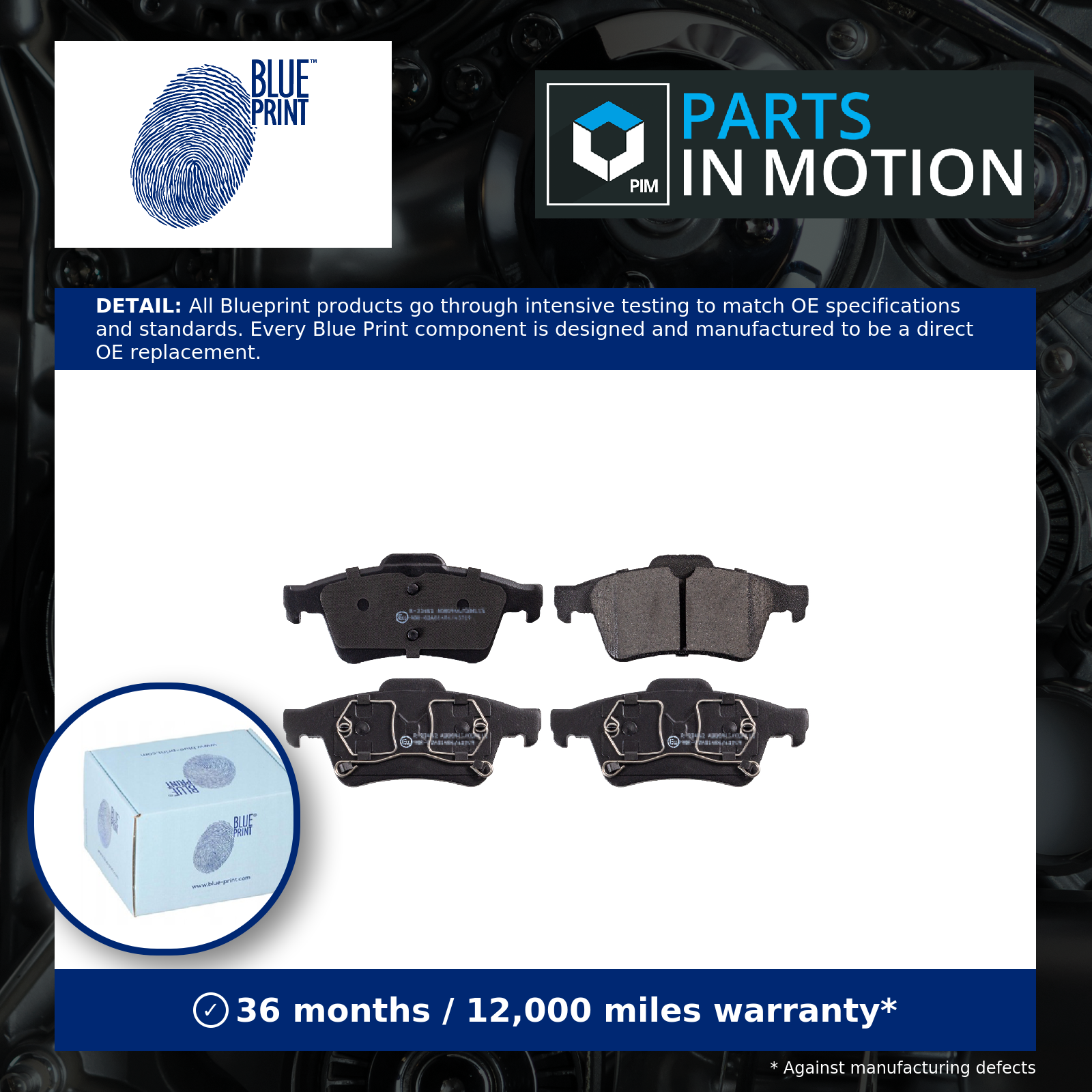 Brake Pads Set fits RENAULT MEGANE Mk2 2.0 Rear 02 to 06 Blue Print 7701206609 - Image 7