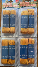 4 PACK LOT BOOT LACES 2 PAIR PACKS YELLOW GOLD 2 SIZES BOOT LASES STRINGS 16 CT.