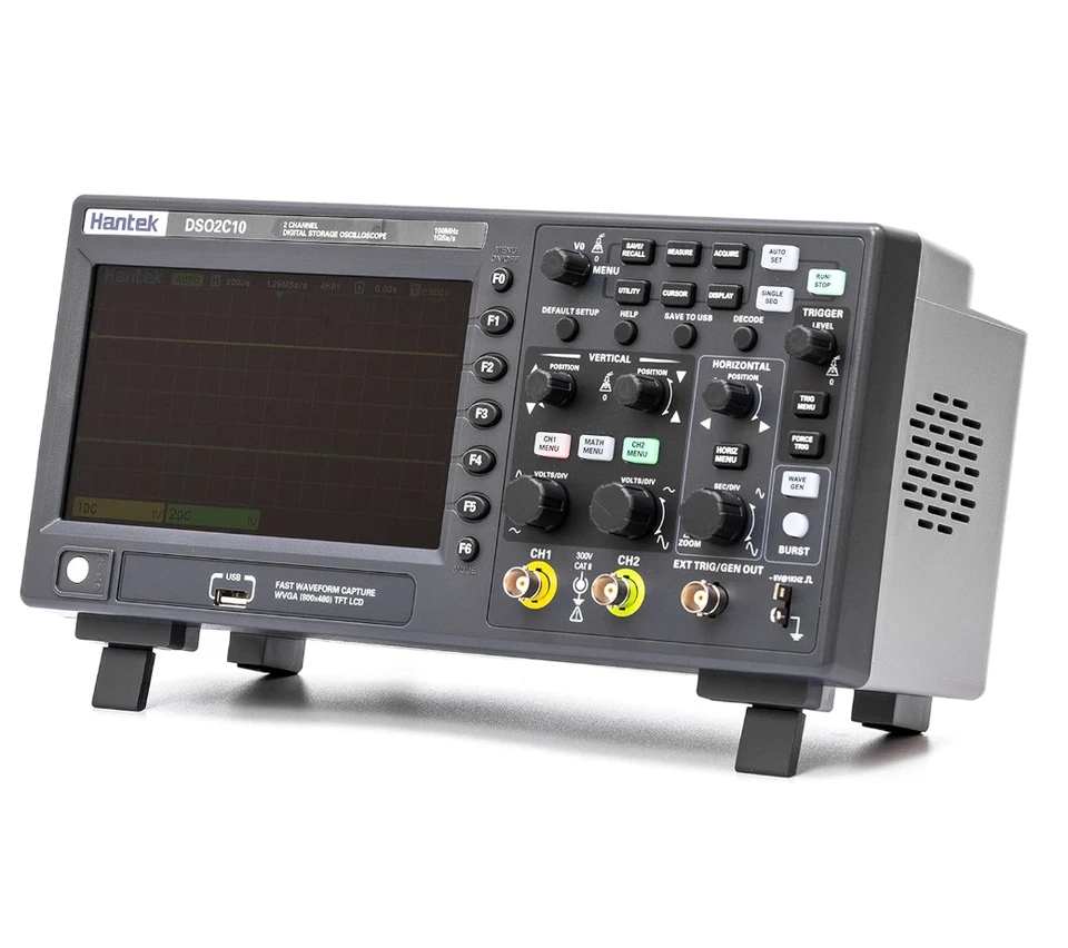 Hantek DSO2D10 2CH+1CH 100MHz 25MHz 1GSa/s Digital Storage Oscilloscope AWG - Image 2 of 4
