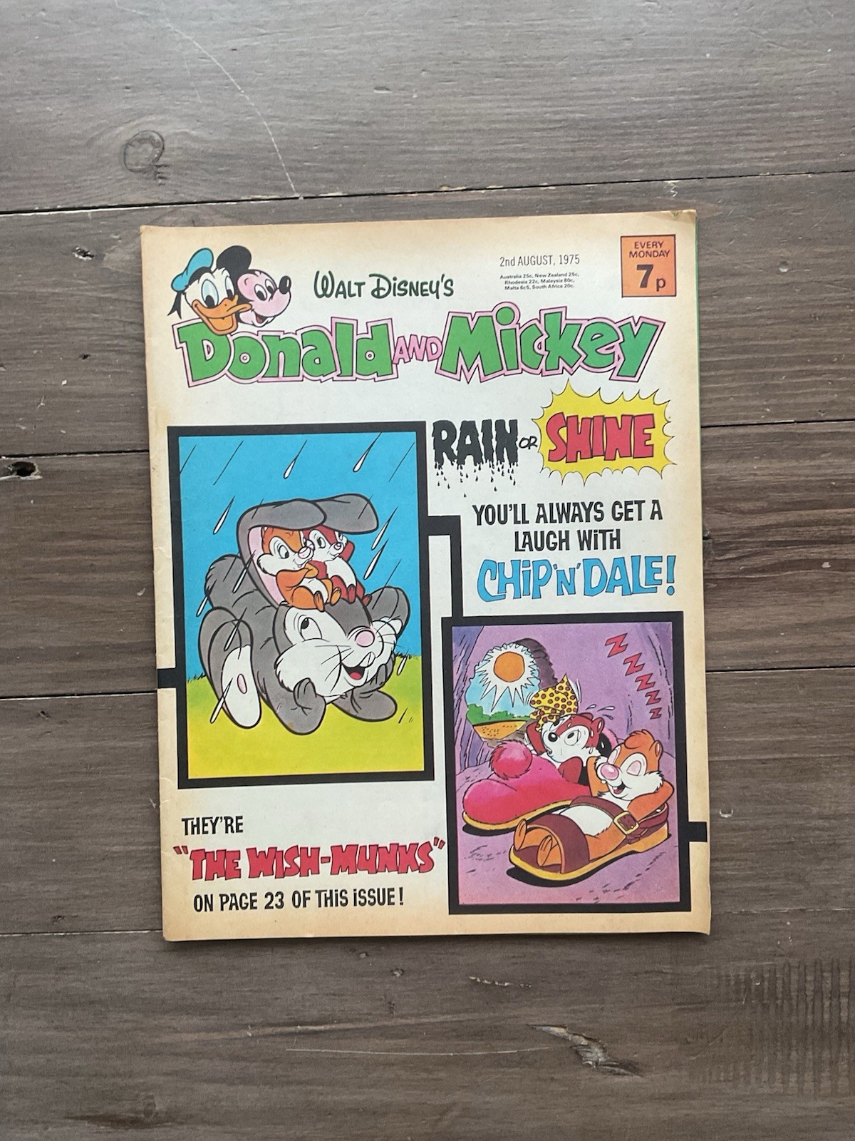 Walt Disney’s Donald & Mickey Rain Or Shine Comic 2nd August 1975