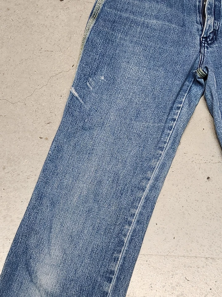 Vintage Faded Glory Jeans Girls 5 Denim Embroidered Pocket Parrot Graphic Art - Image 3 of 4