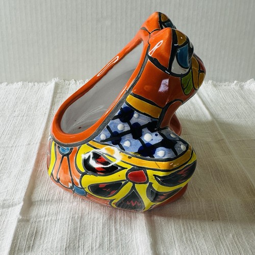 Talavera Avera Pottery Frog Planter 7” Handcrafted Ceramic Clay Sign Amona Mexq - Picture 2 of 11