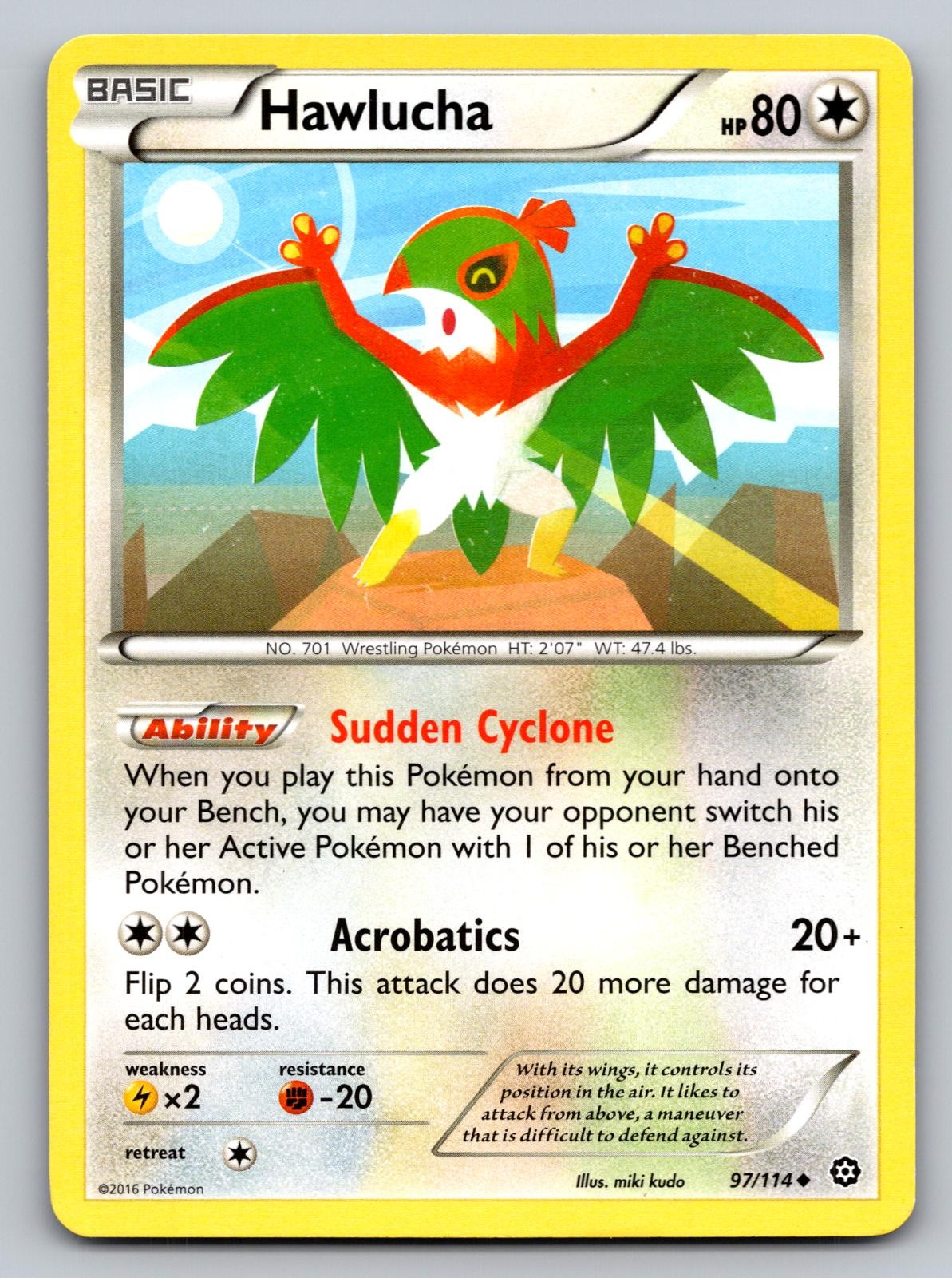 Hawlucha 97/114 Uncommon Steam Siege Pokemon Lightly Played