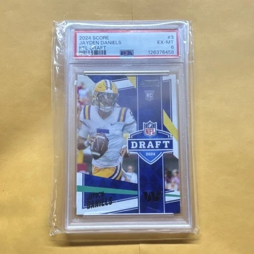 Panini 2024 Score NFL Draft Jayden Daniels #3 Rookie Insert Commanders PSA 6