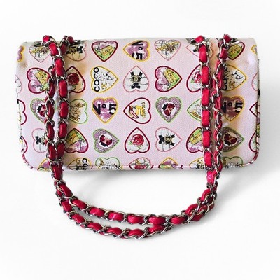 Chanel Valentine Canvas Single Flap Bag Pink Vintage | eBay