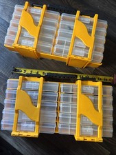 Small Parts Organizer Bins Storage Lot Of 2 Boxes With Dremel Tools Attachments