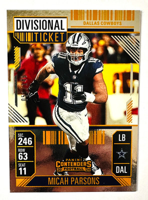 2024 Panini Contenders Micah Parsons FOIL Divisional Ticket Card #/149 Cowboys!