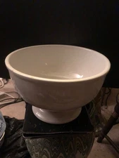 Chunky heavy English Ironstone Bowl  9 x 6 “ Marked George Scott