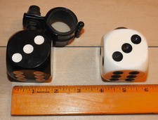 Used Vintage Black White 2 Dice Shifter Knobs Set Screw Type Used Vintage Black White 2 Dice Shifter Knobs Set Screw Type