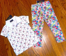 POLO RALPH LAUREN AUTHENTIC TODDLERS GIRLS BRAND NEW ORIGINAL 2Pc SET Sz 3T, NWT
