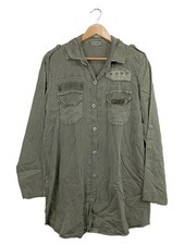 Sarah Damen Hemd Bluse Langarm Military Style Oliv Gr. XS 34