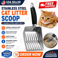 Stainless Steel Cat Litter Scoop,Metal Cat Litter Scoop,Kitty Metal Scooper