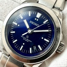 Seiko SUS 7N32-0B70 Men's Watch Quartz Navy Blue 34mm Authentic Working