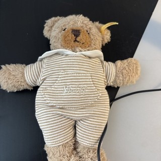 Steiff Sleep Well Bear Beige Stripe Romper Teddy (Retired EAN 237201)