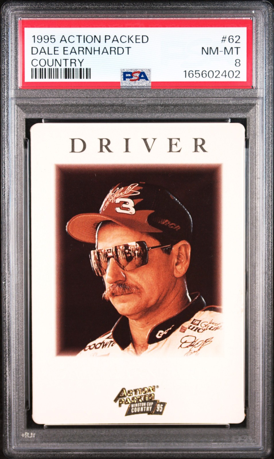 1995 Action Packed Winston Cup Country #62 Dale Earnhardt PSA 8 view 1