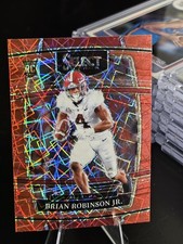 2022 Panini Select Draft #84 Brian Robinson Jr. (Red Lazer Prizm) rookie card. rookie card picture