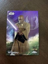 Mace Windu 2025 Topps Chrome Star Wars Purple Refractor Card #85/199