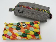 Two ZIPIT Pencil Case Pouch Bag 1 Monster Multi-Color 2 Grey Expandable