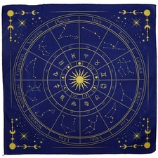 Zodiac Design Panno da Lettura Tarocchi in Tessuto Blu