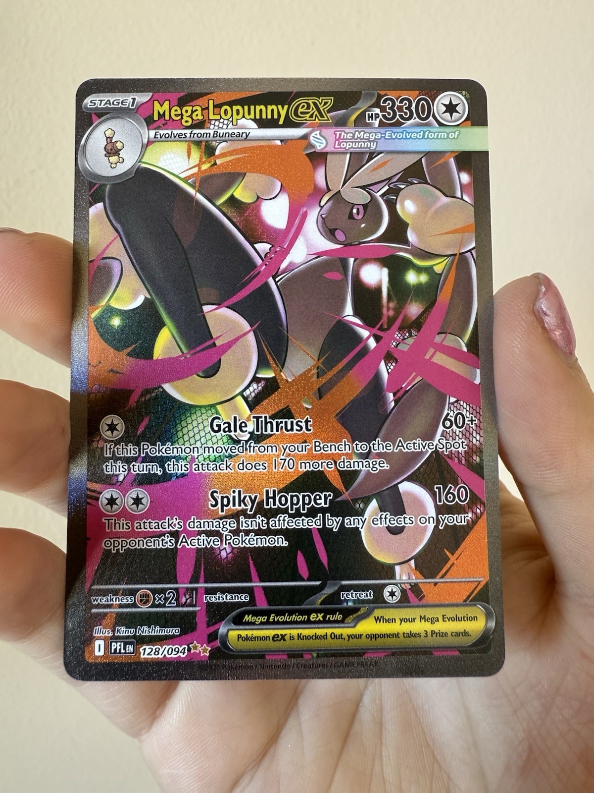 Mega Lopunny EX 128/094 Me02: Phantasmal Flames Holo Near Mint