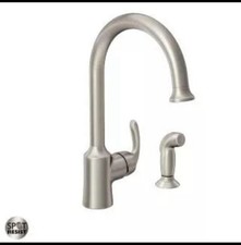 Moen 87301SRS High Arc Kitchen Faucet with Side Spray and Metal Lever Handle