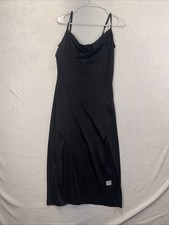Women’s Polyester Black Midi Dress Droop Neck Size Small