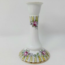 Art Deco Delphine English Vanity Candle Holder Floral Rose Ceramic Candlestick