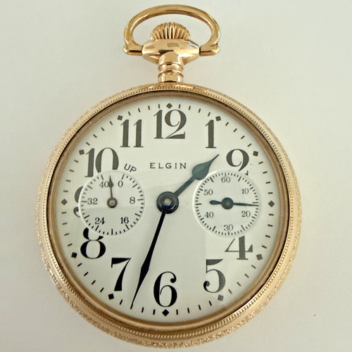 Elgin 21J Veritas Ultra Rare 3 & 9 Register 18 Size Up/Down Winding Indicator