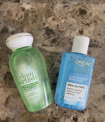 Loreal eye make up remover 4 fl oz Set of 2 (100% Oil Free/Clean Artiste) New