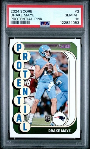 2024 PANINI SCORE PROTENTIAL PINK #2 DRAKE MAYE ROOKIE RC PSA 10