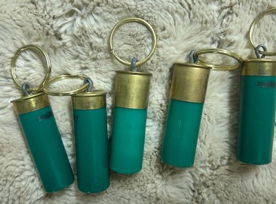 5 REMINGTON  2 3/4'' 12 GAUGE SHOTGUN SHELL KEY CHAINS FROM REAL BULLETS SHELLS
