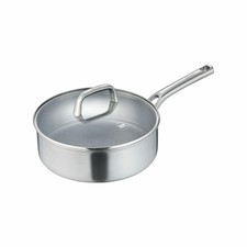 Berndes Tricion Resist Schmorpfanne mit Glasdeckel, Pfanne, Edelstahl, 28 cm