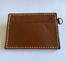 Brown Leather Minimal Style Card Holder Handmade