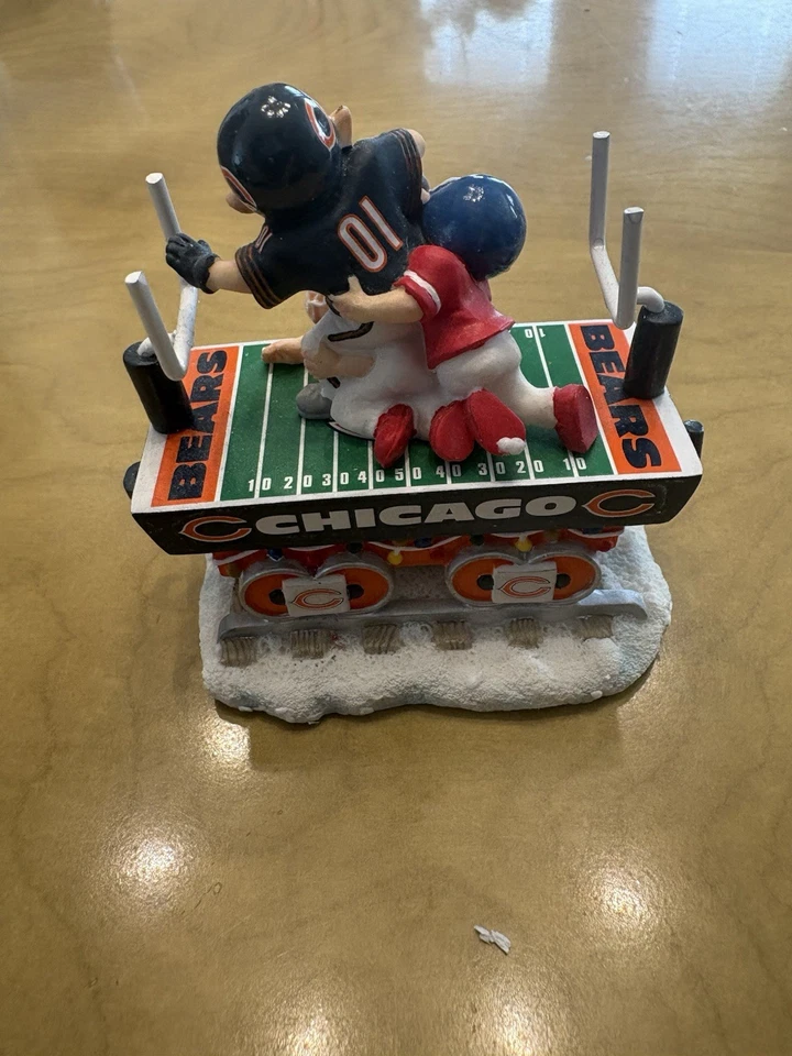 Danbury Mint Chicago Bears NFL Christmas Express Santa Train Set de 6 Raro Foto 4 de 4