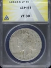 1934-S $1 Peace Silver Dollar ANACS VF 30