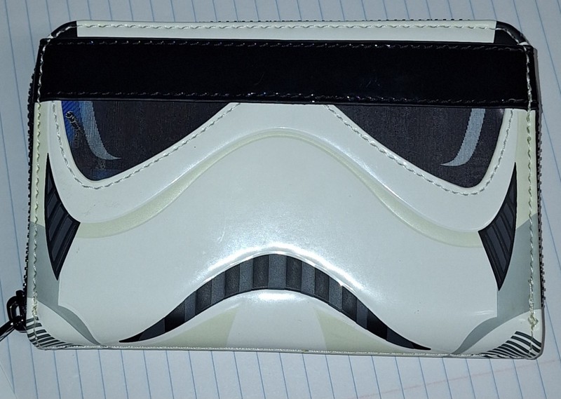 Loungefly Star Wars Stormtrooper  Zip Around Wallet in black and white.