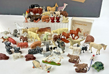 Vintage Lot of 63 Small Toy Plastic, Rubber, Composition, Lead Animals