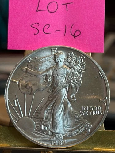 1989 American Silver Eagle Dollar $1 BU 1 Troy Oz .999 Fine Silver Lot SC-16